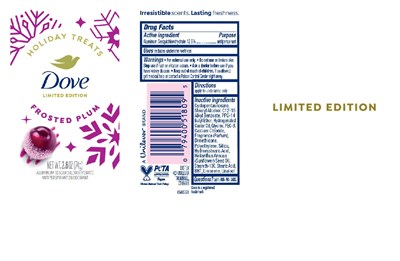 Label (Dove Holiday Treats Limited Edition Frosted Plum Antiperspirant Deodorant   Label)